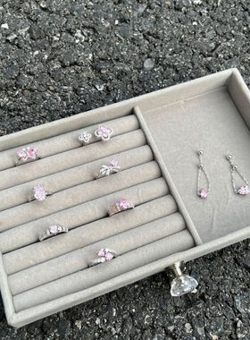 欧美梦幻霓虹人工粉碧玺S925戒指