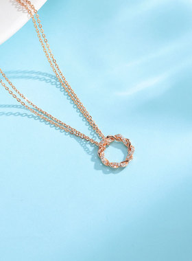 幸运花环项链吊坠森系S925银项链