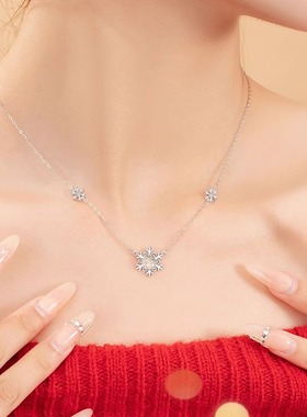 925套装首饰女雪花项链ins圣诞节