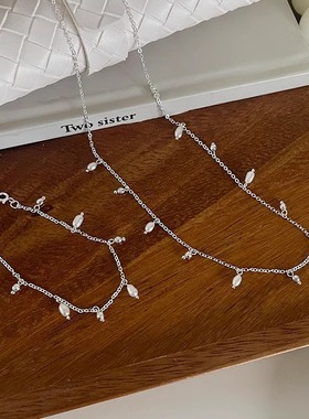 闺蜜天然珍珠链条戒指项链手链首饰套装S925银小众设计高级感9-21