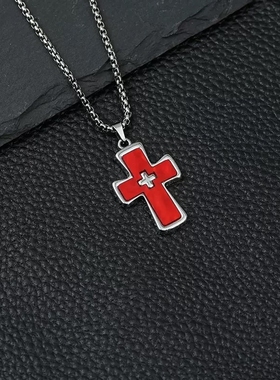 双十字架吊坠项链男女潮