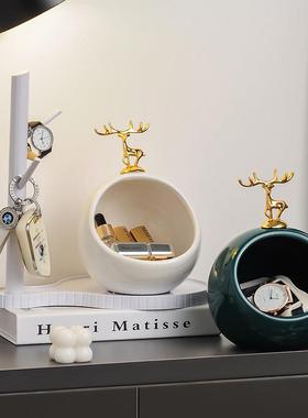 入户玄关放钥匙收纳摆件门口置物架轻奢客厅电视柜高档家居装饰品