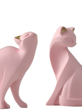 热销妖娆猫北欧风格家居装饰品酒柜客厅电视柜摆件创意房间桌面小