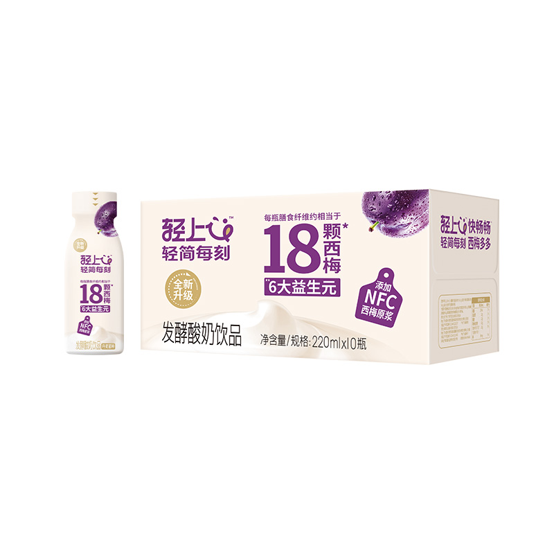 轻上西梅多多酸奶饮品0添加蔗糖220ml*10瓶整箱装常温植物奶饮料