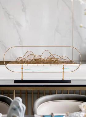 新摆中式迎酒客松假山GNG摆件客厅玄关店餐厅书房样板间装饰品摆