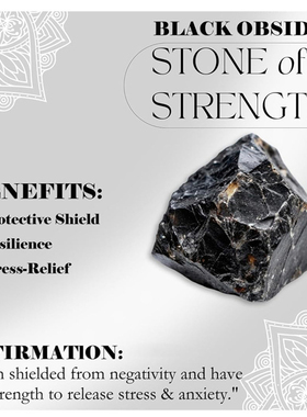 天然黑曜石手串单圈男款生日礼物8mm黑色圆珠小众ins情侣手链高级