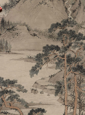 明沈周清江幽居图明四家山水画微