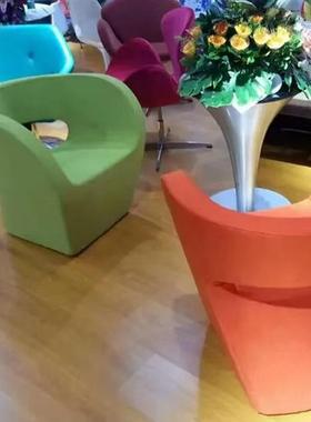 现代设计师休闲阿尔贝特椅接待椅玻璃钢内胆单人椅阳台样板房椅