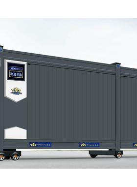 铝合金段滑门庭院工厂大门电动伸缩门无轨折叠直线门平移悬浮门