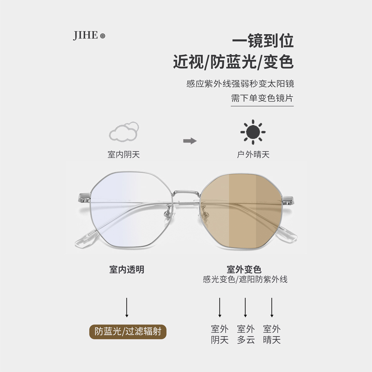 超轻纯钛眼镜女近视可配有度数镜片素颜多边形显瘦韩系眼睛框镜架
