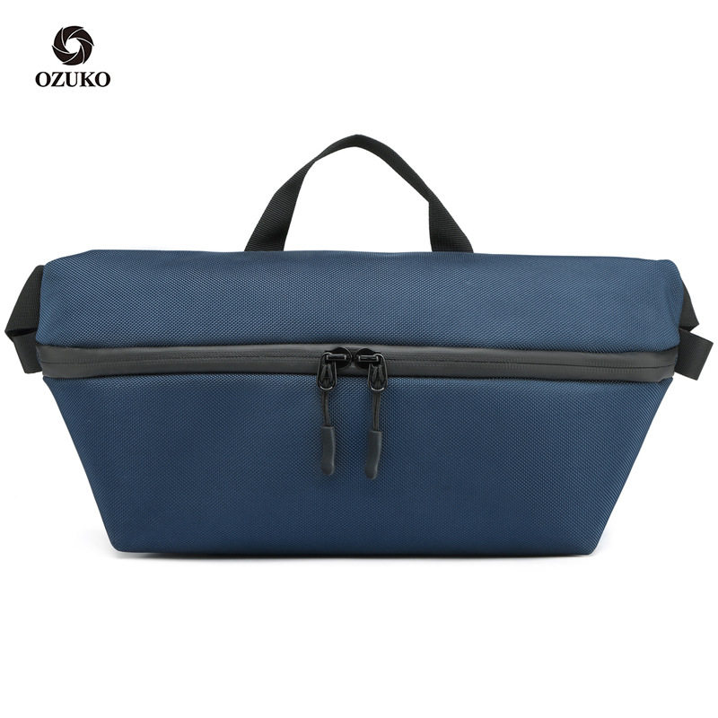 ozuko新款手机腰包 男士时尚运动挎包男潮牌休闲斜挎包胸包,淘宝优惠券,粉丝福利购,淘宝优惠卷