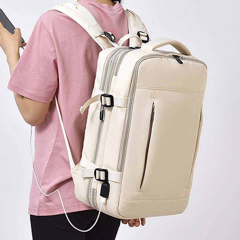 休闲双肩包男女大容量防水电脑包多功能行李出差扩容旅游背包,淘宝优惠券,粉丝福利购,淘宝优惠卷