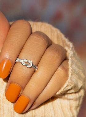 亚马逊日韩开口戒指女ins食指戒小众设计s潮时尚简约个性指环