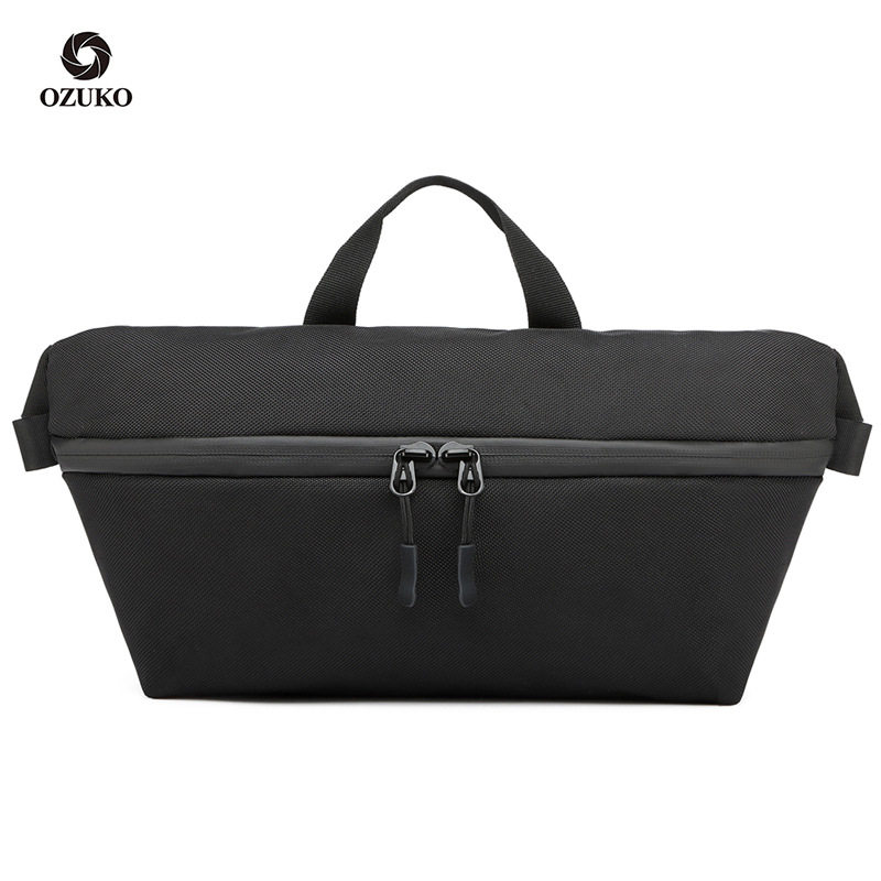 ozuko新款手机腰包 男士时尚运动挎包男潮牌休闲斜挎包胸包,淘宝优惠券,粉丝福利购,淘宝优惠卷