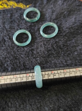 锜一家天然翡翠戒指A货全指环玉坠蓝水冰底经典时尚复古气质款