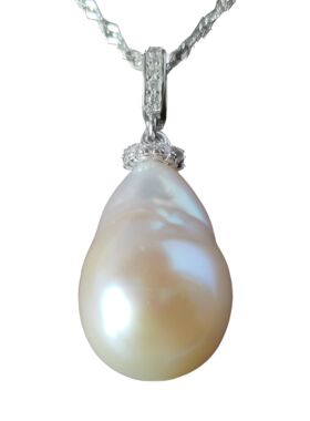 天然淡水珍珠项链女巴洛克吊坠