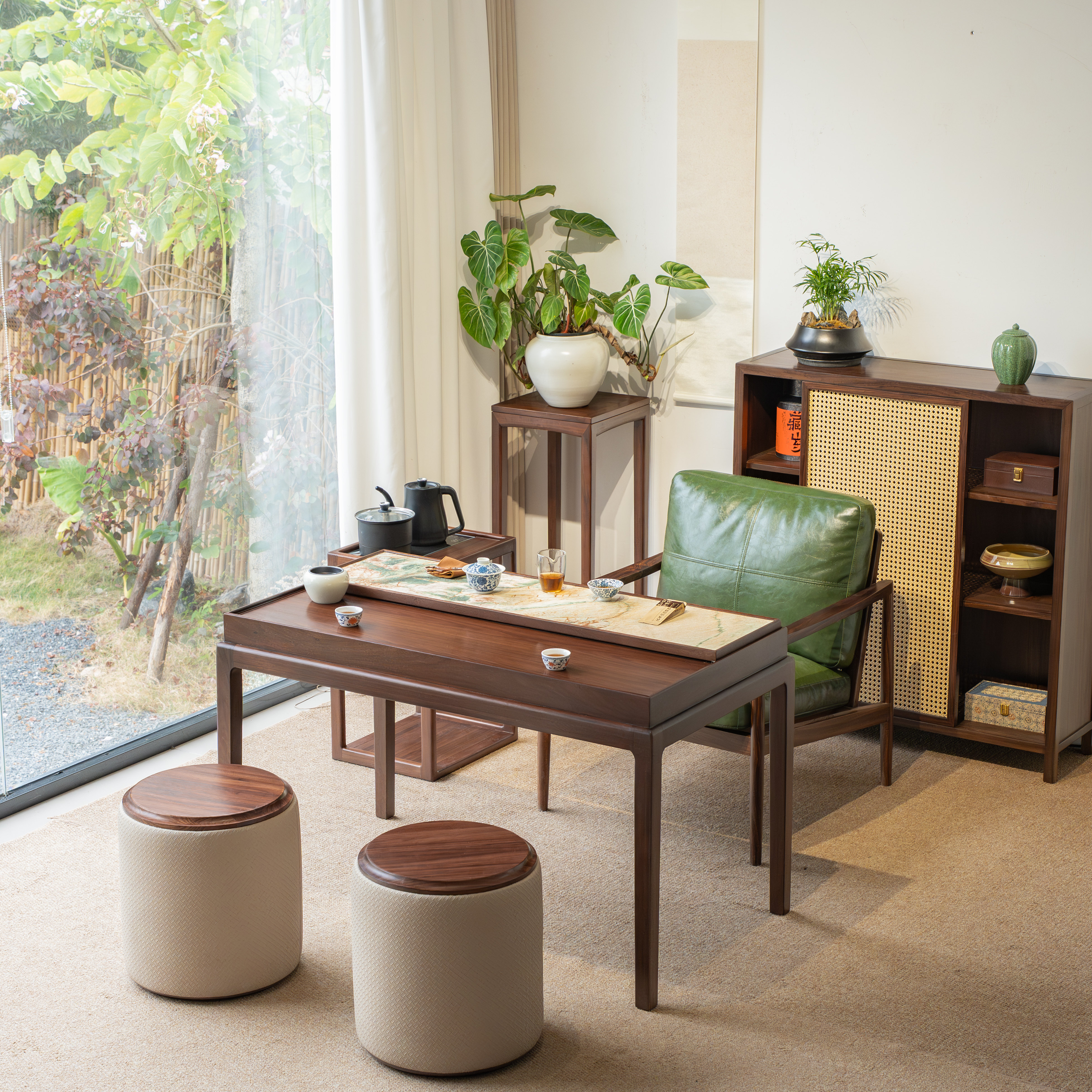单里宋式美学岩板实木茶桌新中式收纳小茶台高端小型小茶桌阳台,淘宝优惠券,粉丝福利购,淘宝优惠卷