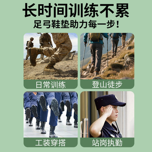 当兵专用鞋垫运动气垫减震久站不累男防痛吸汗防臭足弓足力健军训 - 图0