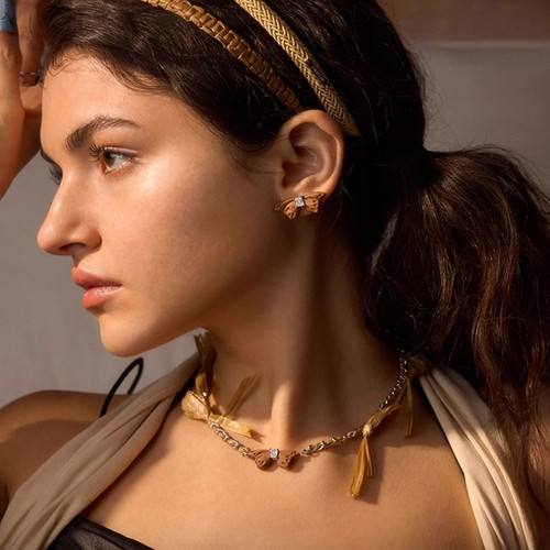 何方HEFANG[新品]珠宝枯叶蝶耳环陈都灵轻奢优雅灵动生日礼物女 - 图1