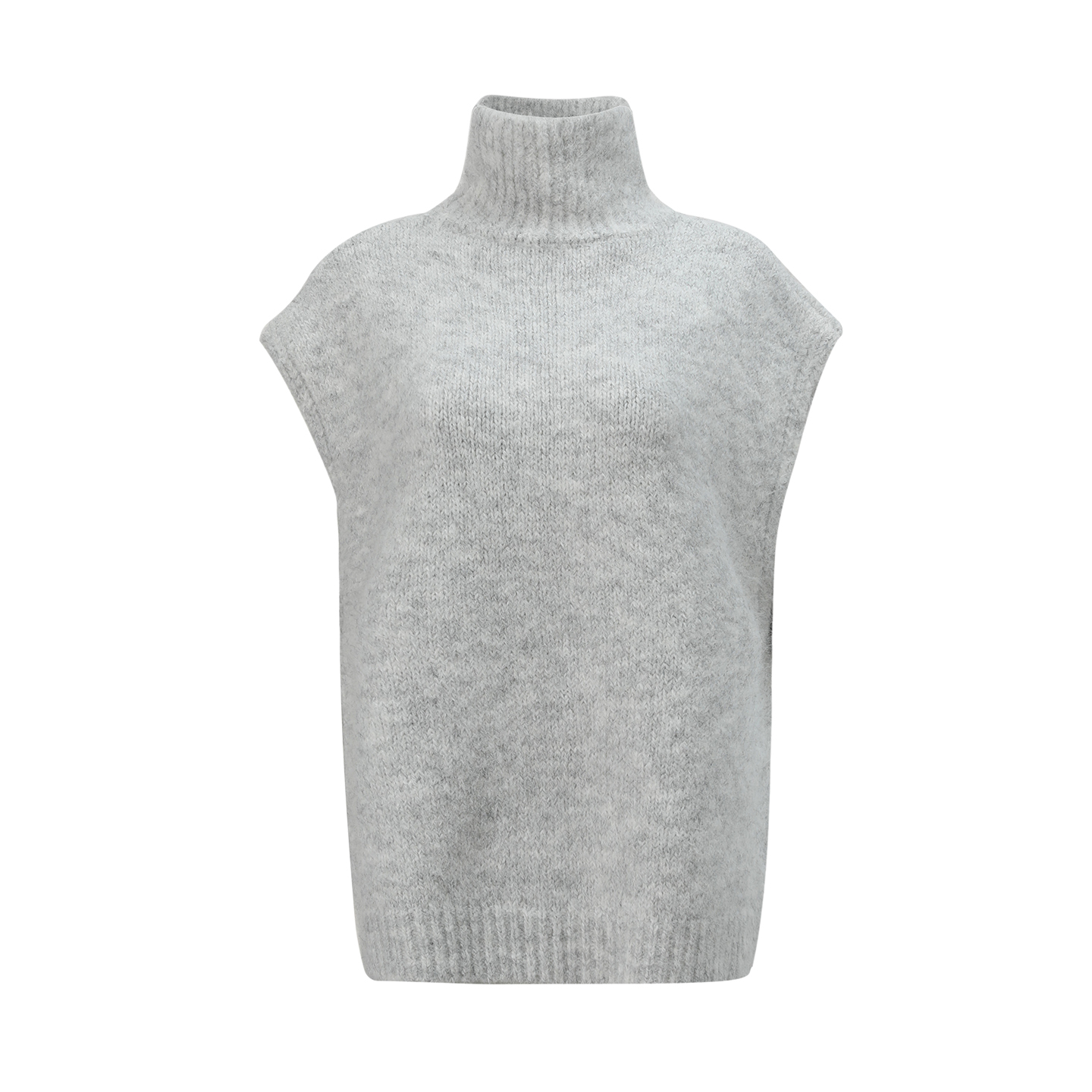 NON RESTRAIN松弛感叠穿无袖背心毛衣女慵懒风高领羊毛针织衫上衣 - 图3