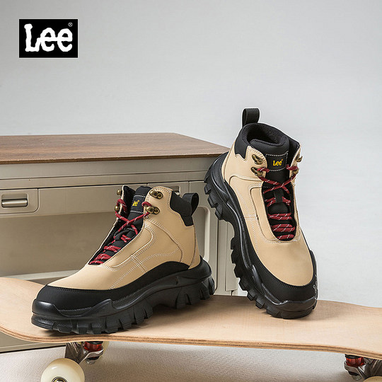 Lee官方男鞋2025冬季季新款男士休闲高帮鞋厚底雪地靴工装马丁靴