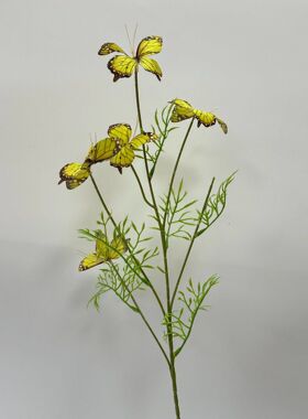新款仿真蝴蝶花假花婚庆引路花4叉户外婚庆道具仿真蝴蝶花