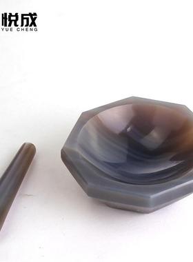 悦成玛瑙研钵实验室研磨器乳钵棒杵抗磨耐酸含天然玛瑙石研钵