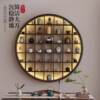 .Solid wood Duobao Pavilion wall book rack tea cup tea set storage rack Chinese retro lattice wall hanging display