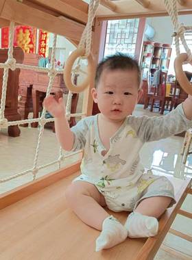 儿童攀爬架室内家用小型滑滑梯架子宝宝木质滑梯秋千攀岩组合