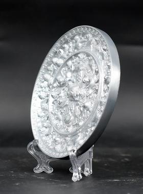 御如意仿古青铜器海兽葡萄镜铜镜家居客厅古典摆件古玩收藏装饰品