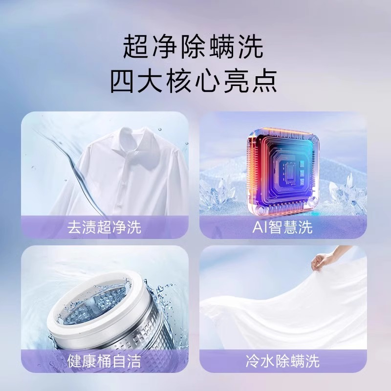 海尔洗衣机波轮10kg公斤大容量家用全自动容量租房用智能洗脱一体