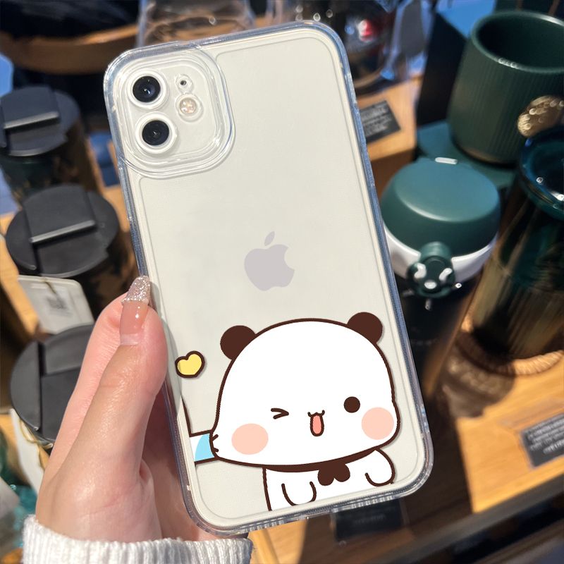 玩具枪一二布布手机壳苹果15iPhone14一二和布布12mini可爱se3套xs小熊猫13promax适用8plus情侣i7一对11透明-图0