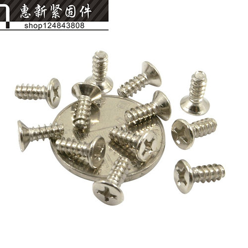 。KB微型十字平头沉头平尾平嘴自攻钉电子螺丝钉M2*3/4/5/6/8/10/ - 图1