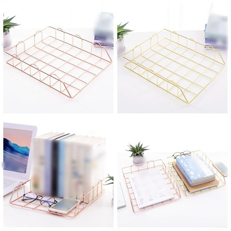 网红Office Supplies Metal File Holder Data Tray File Tray An - 图2