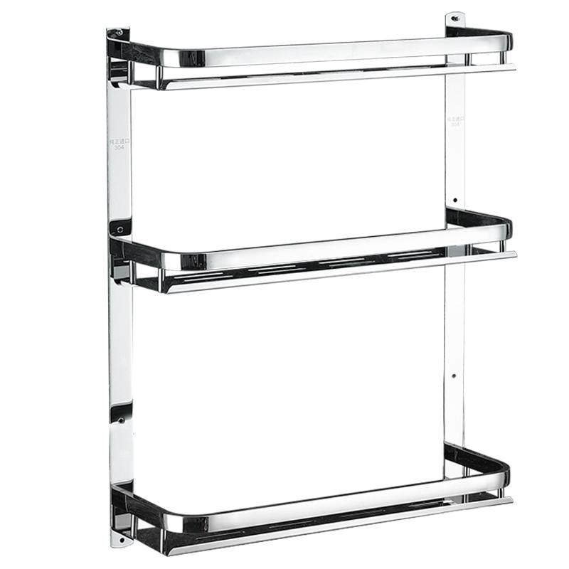 三层加高浴室置物架304不锈钢加厚卫生间放置架免打孔厕所壁挂架,淘宝优惠券,粉丝福利购,淘宝优惠卷
