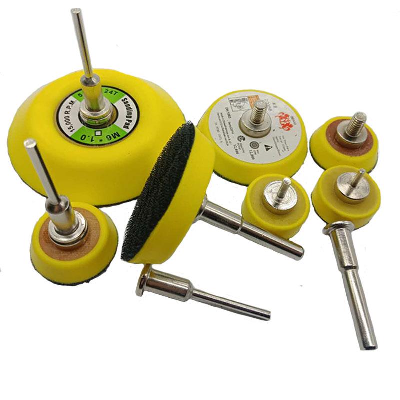 1寸2寸3寸植绒砂纸片自粘吸盘抛光底盘打磨盘电磨配套贴盘吊磨机 - 图3