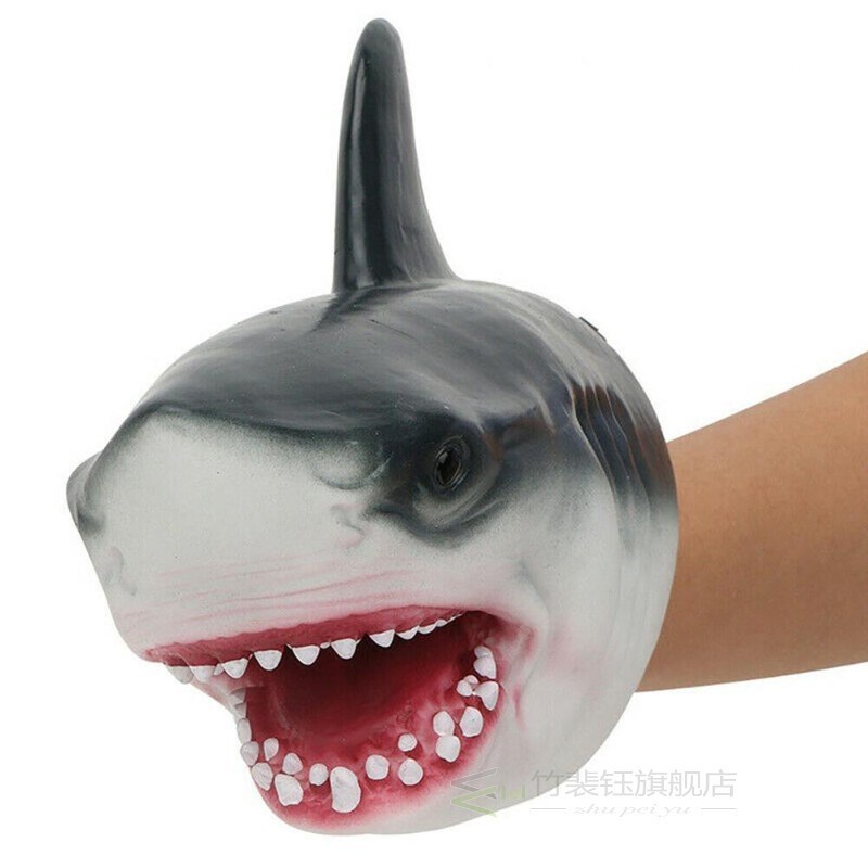 极速Hot Sale Shark Hand Puppet Animal Head Gloves Figure Si-图1