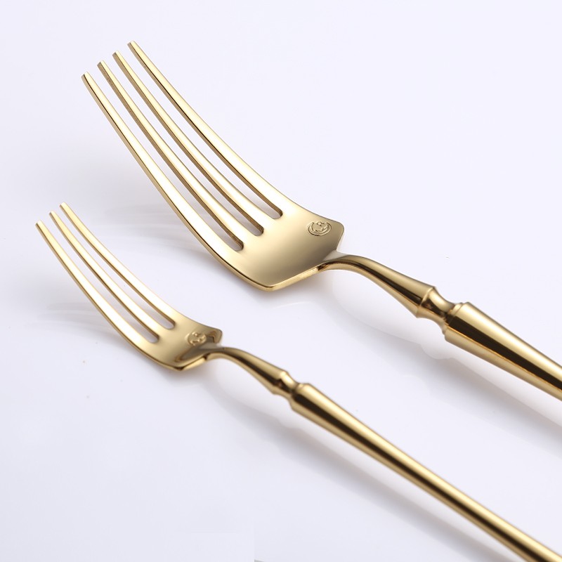 德国金色西餐刀叉勺高档304不锈钢餐具家用牛咖啡甜品排刀叉套装 - 图2