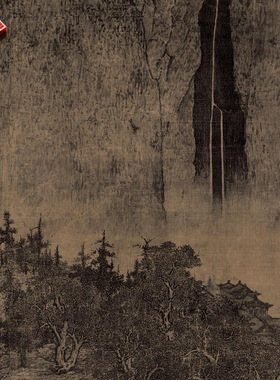 北宋范宽溪山行旅图中国国画绢本
