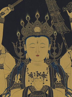 明代准提菩萨像复古书画真迹艺术