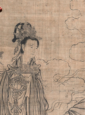 李公麟维摩居士像高清人物白描临