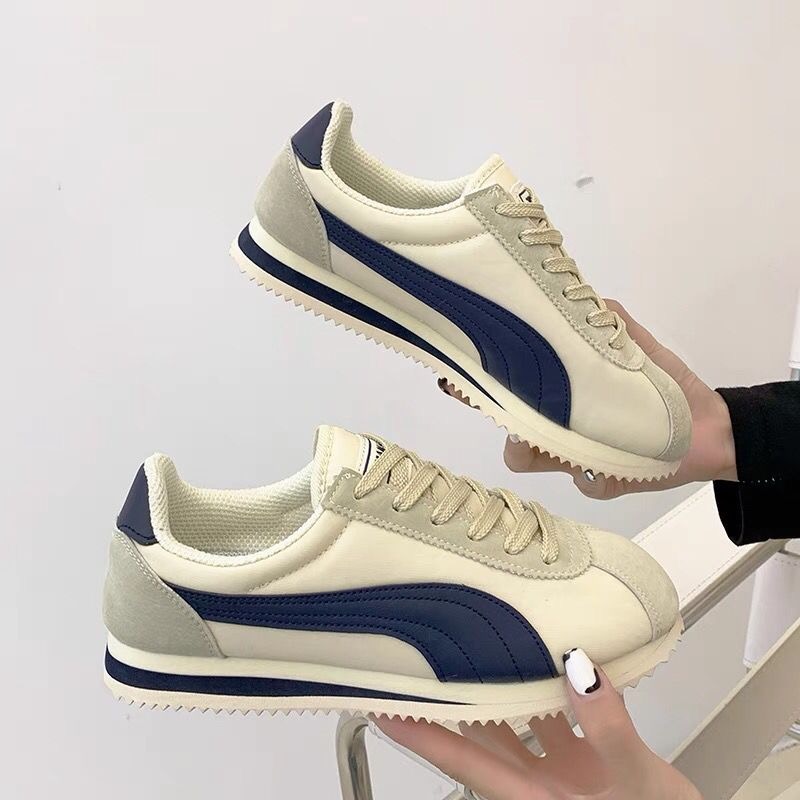 2025夏秋季新款阿甘鞋男女鞋潮皮面平底情侣款低帮轻便跑步运动鞋 - 图1