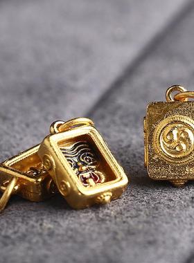 S925纯银扎基拉姆女财神金包银文玩侧挂吊坠隔珠手串配饰diy配件