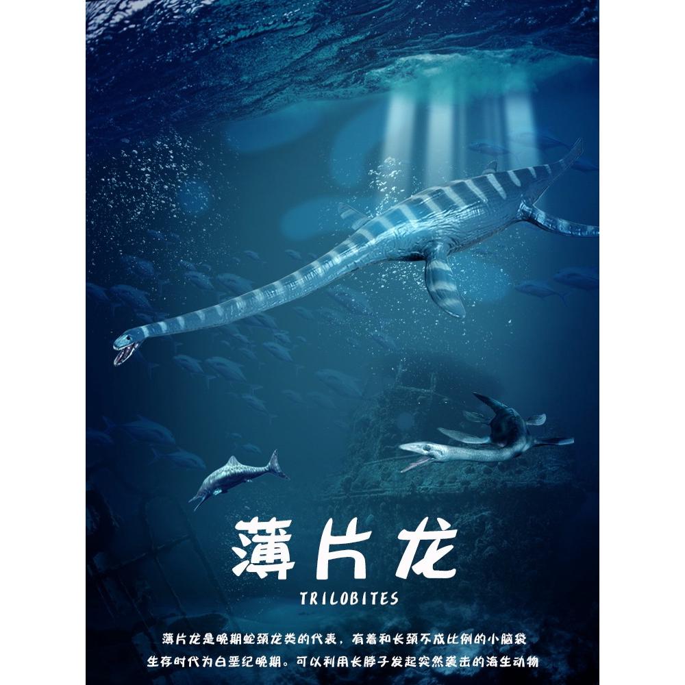 儿童史前海洋恐龙玩具远古巨兽海底生物达克龙薄片龙鱼龙仿真动物-图0