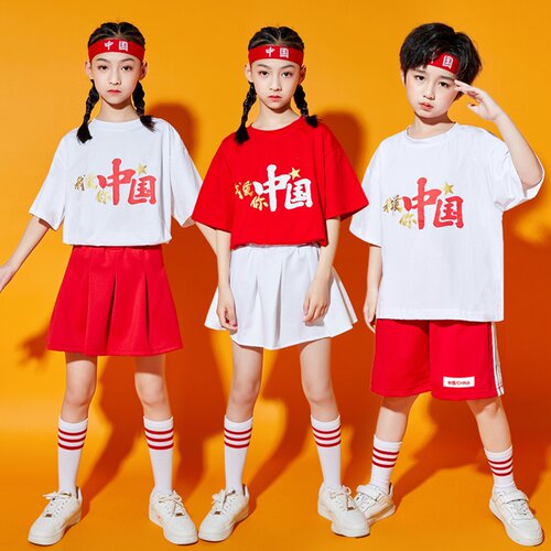 六一儿童啦啦队演出服小学生运动会幼儿园舞蹈班服表演服装中国风 - 图0