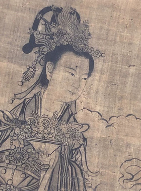 李公麟维摩居士像高清人物白描临