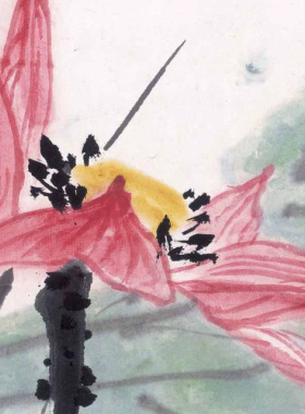 潘天寿映日国画名家字画装饰画
