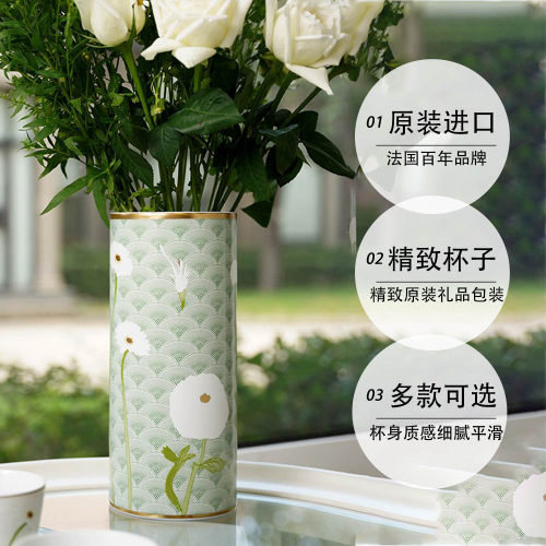 【自营】Bernardaud/柏图法国高端花瓶玫瑰客厅插花瓶家居装饰 - 图0