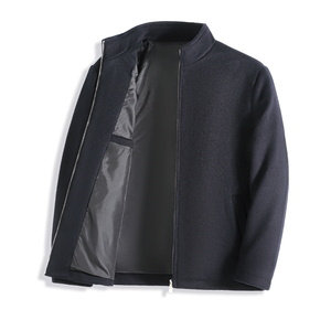 红蜻蜓男士绵羊毛夹克2025秋冬新款宽松休闲高端中年爸爸毛呢外套