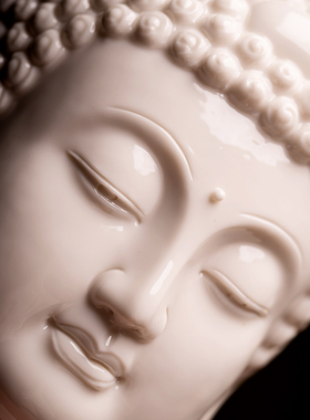 德化陶瓷家居装饰品摆件白瓷佛头雕塑工艺品中式客厅玄关酒柜摆件